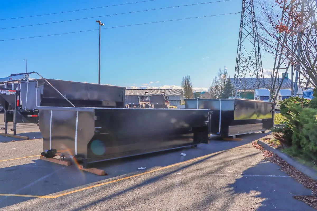 Roll-off dumpster ready for waste disposal at job site for Cleanout Dumpster Rental in Panama City